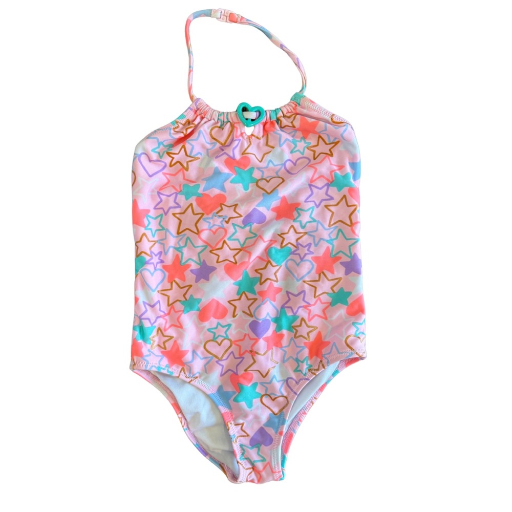 Sunuva Girls Beaded Heart Girls Swimsuit size 5-6 in excellent condition